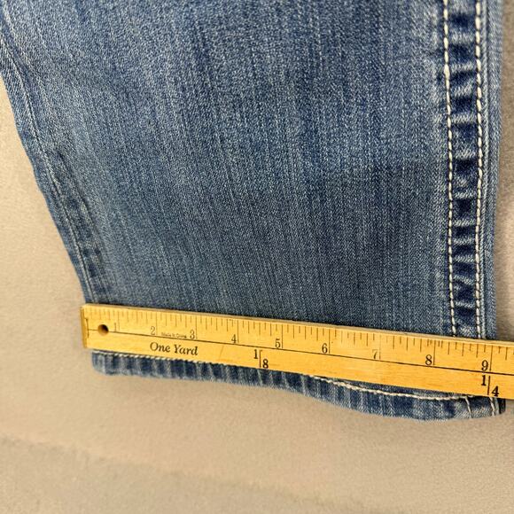 Miss Me Jeans Women's 32x34 (14) Blue Mid Rise Boot Cut Pocket Flaps Western - Picture 13 of 13